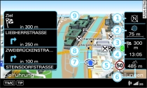 Kartendarstellung mit ausgeschaltetem Fadenkreuz